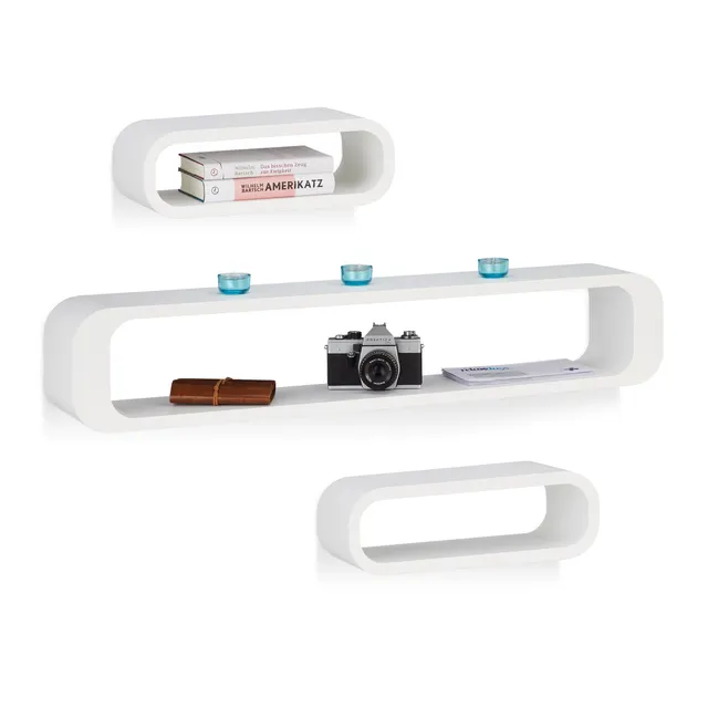 relaxdays-wandregal-lang-3er-set-dekoregal-wei-matt-lackiert-bis-10-kg-95-cm image 1