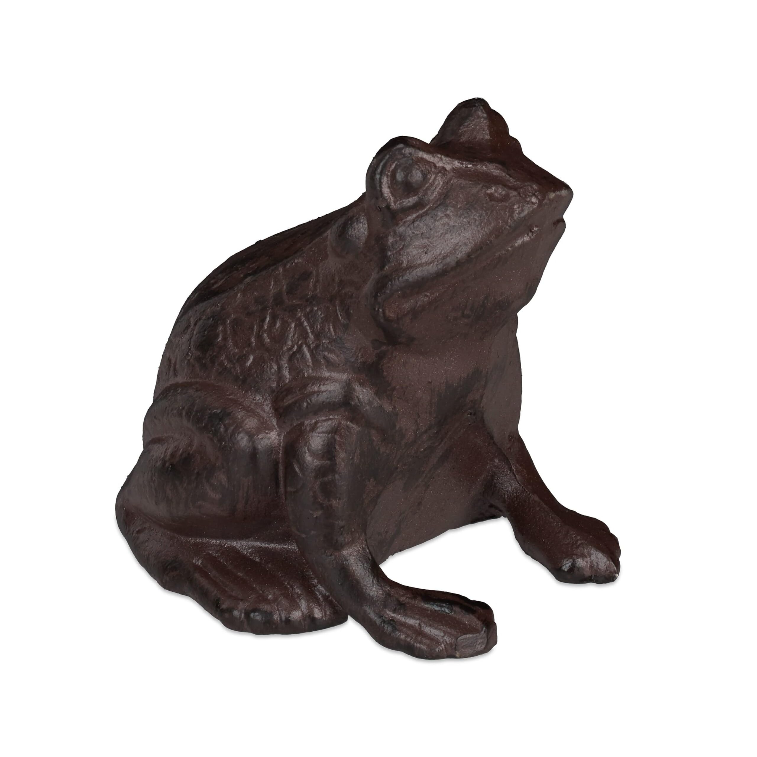 relaxdays-gartenfigur-frosch-sitzend-gusseisen-antik-braun image 8