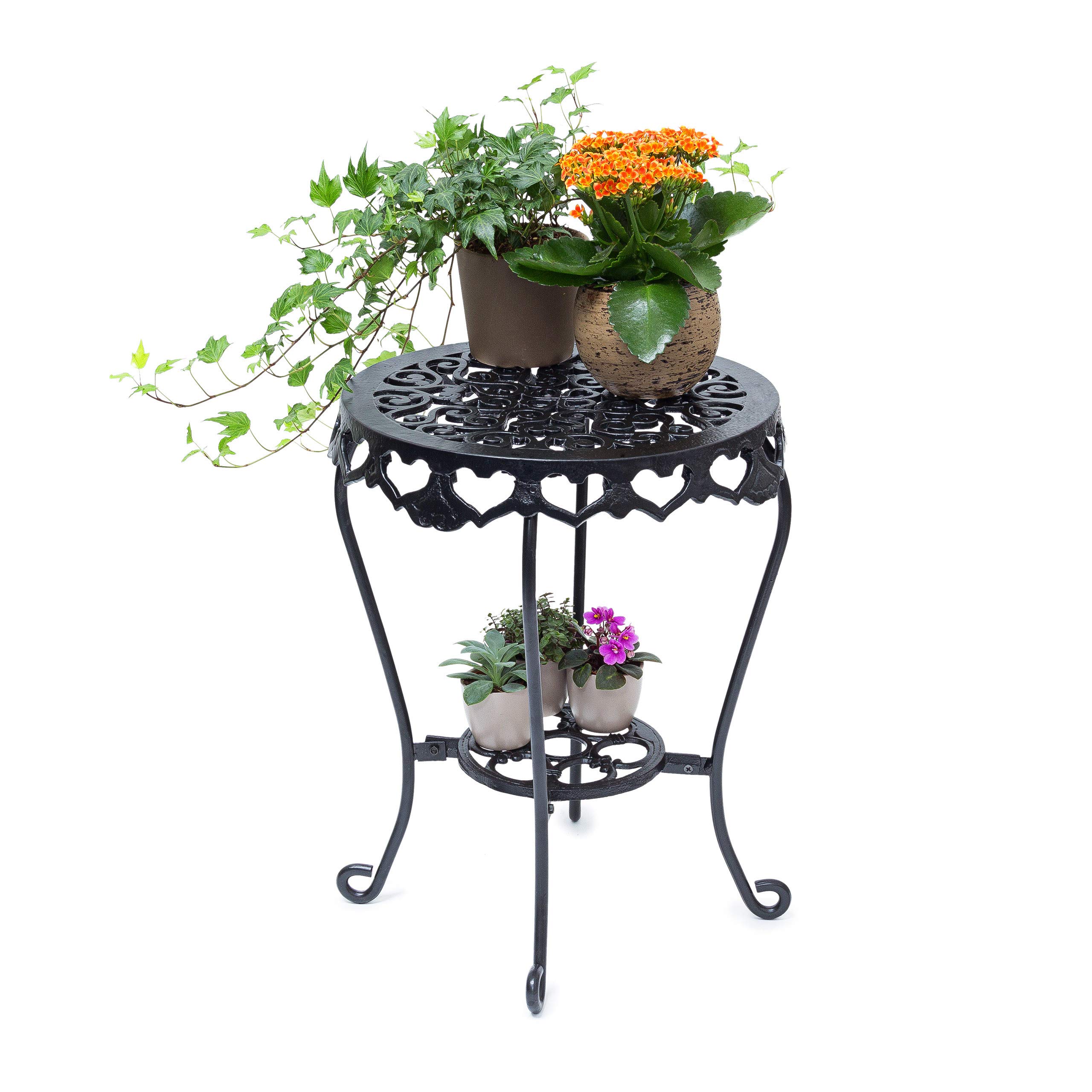 relaxdays-blumenhocker-rund-gr-e-l-gusseisen-schwarz-51-x-40-x-40-cm image 1