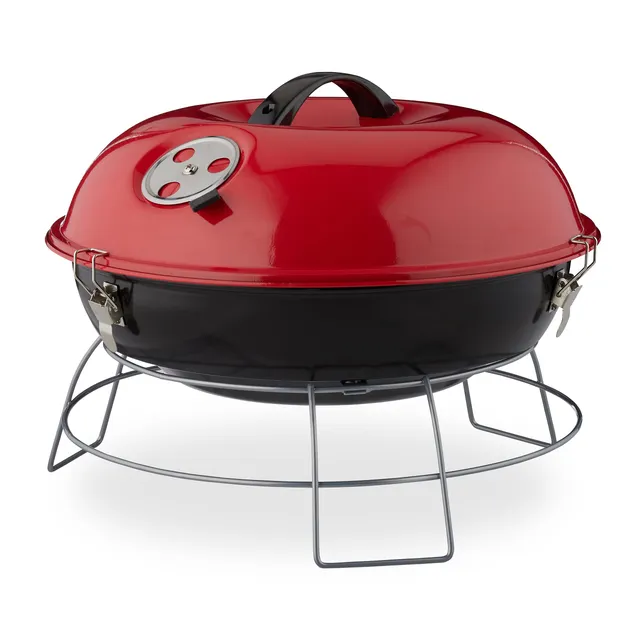 relaxdays-kugelgrill-tragbar-holzkohle-36-cm-rot-27x36x36-cm image 1