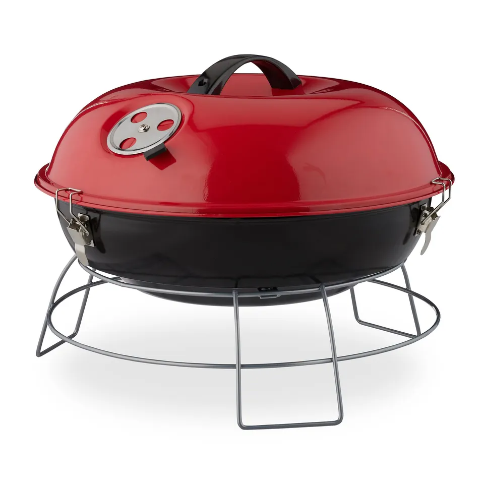relaxdays-kugelgrill-tragbar-holzkohle-36-cm-rot-27x36x36-cm image 1