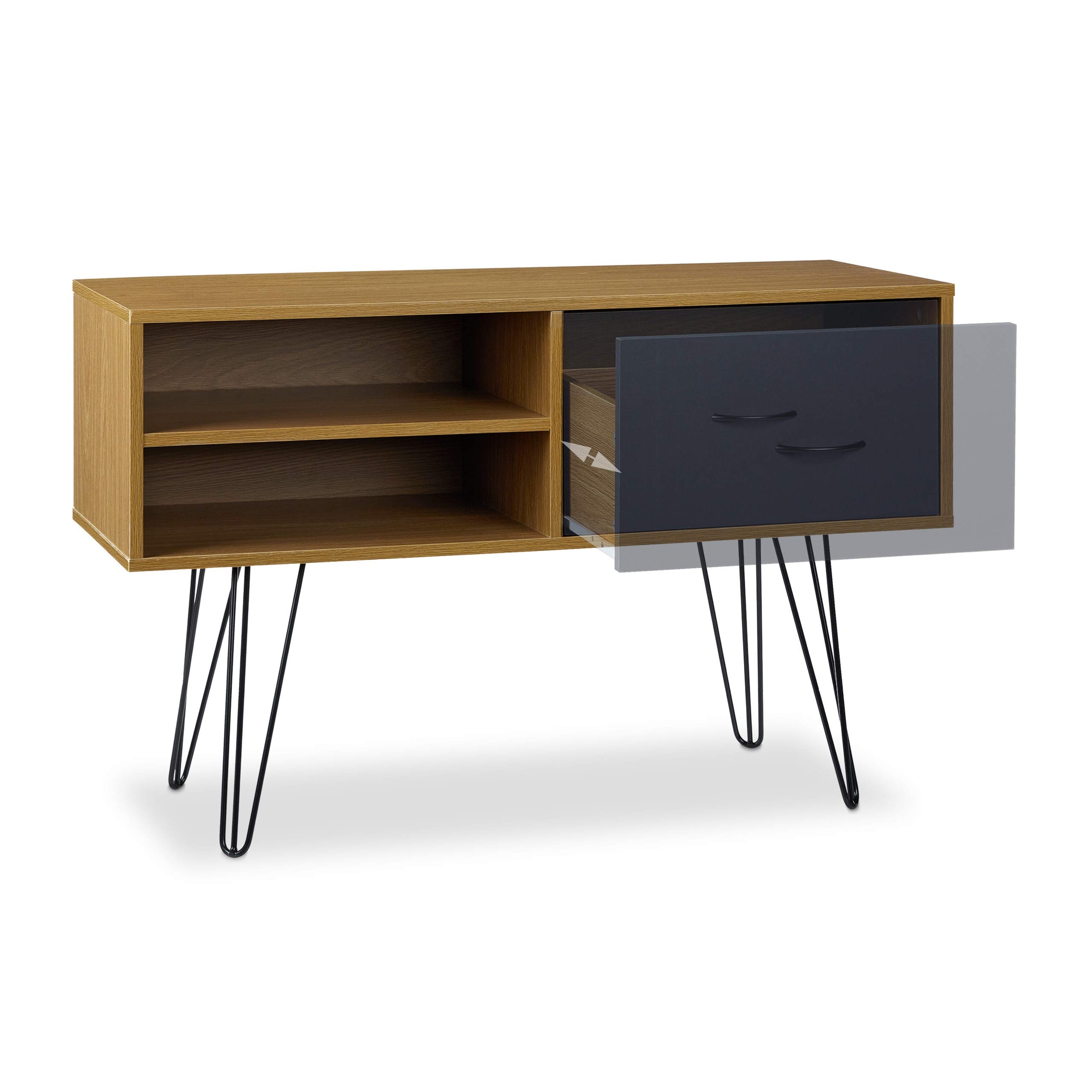 relaxdays-sideboard-retro-62-x-100-x-38-cm-mit-schublade-mehrfarbig image 7