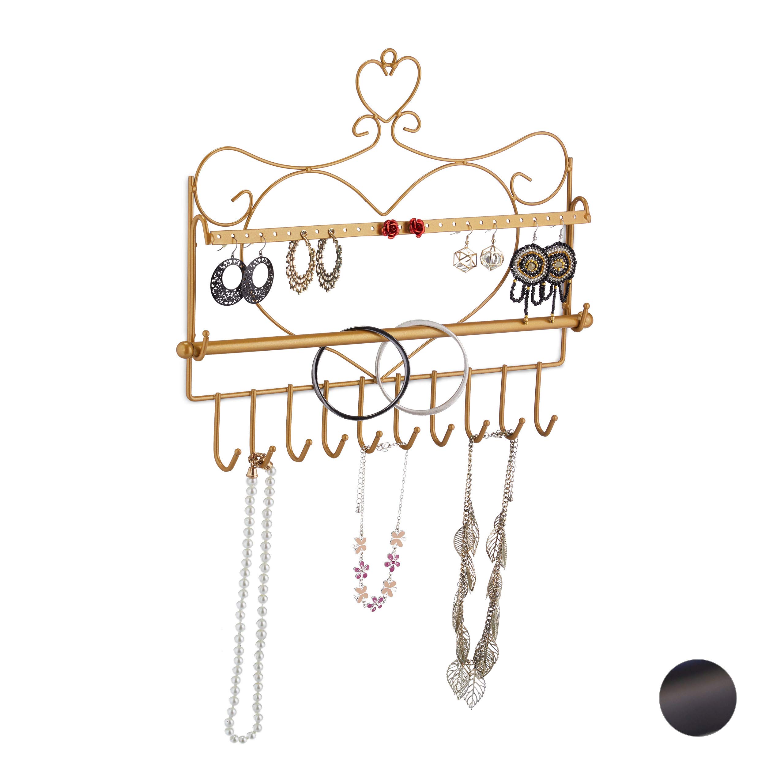 relaxdays-schmuckhalter-wand-herzform-f-r-ketten-ohrringe-30-x-36-5-cm-gold image 1