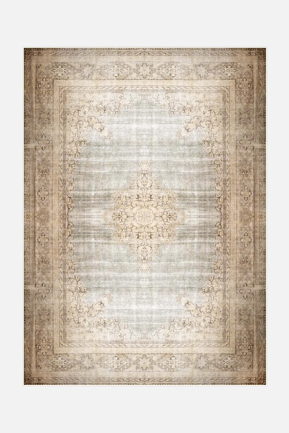 teppana-kimia-vintage-waschbarer-indoor-teppich-boho-braun image 1