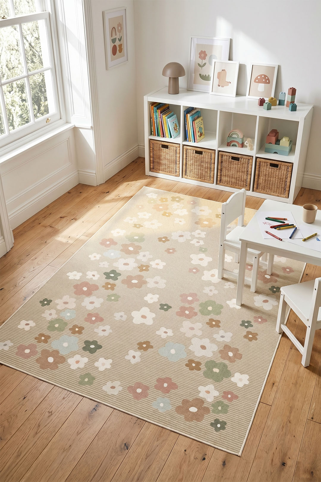 teppana-blumenwiese-taupe-waschbarer-indoor-teppich image 4