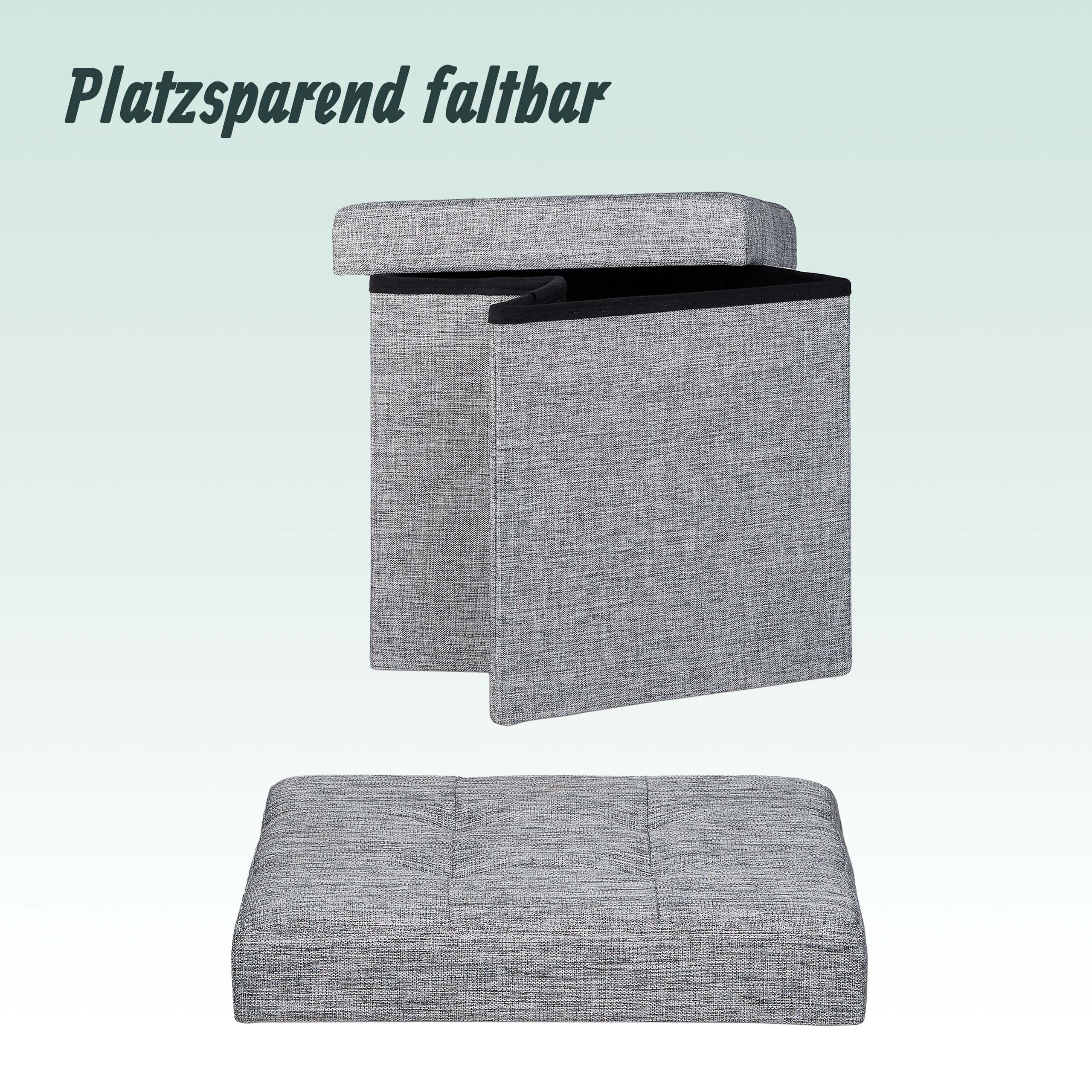 relaxdays-sitzhocker-faltbar-38x38x38-cm-grau-sitzcube-leinen-40l image 6