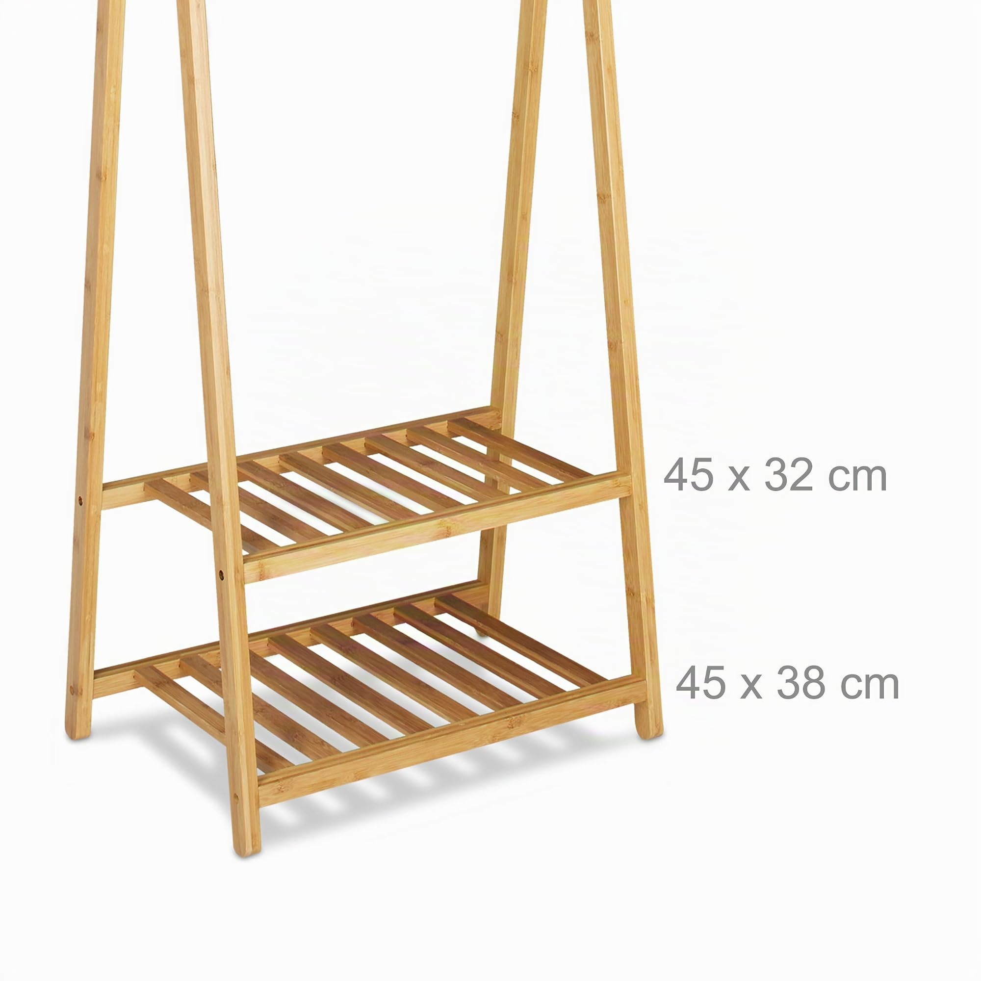relaxdays-kleiderst-nder-bambus-mit-2-schuhablagen-garderobe-natur image 3