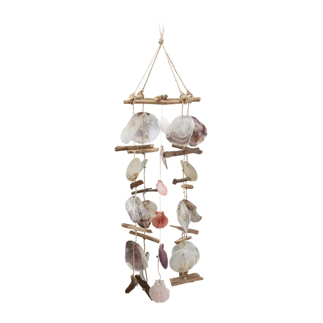 relaxdays-windspiel-mit-treibholz-und-capiz-muscheln-88-cm-bunt image 1