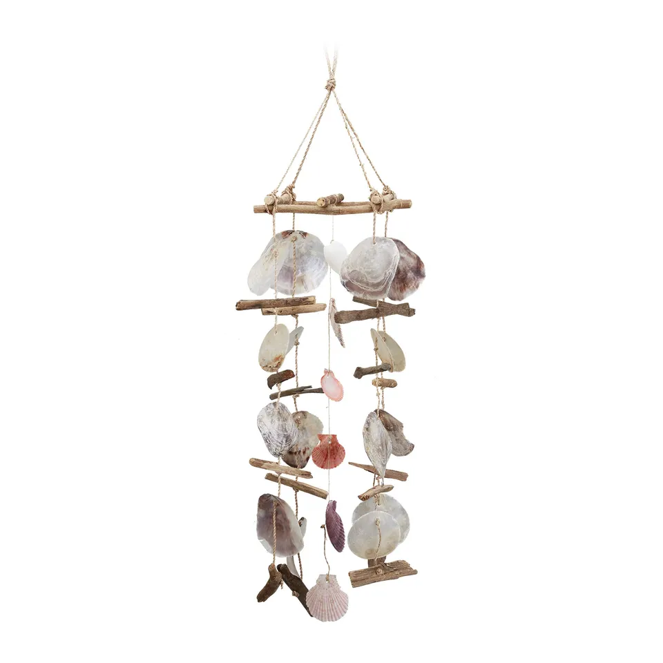 relaxdays-windspiel-mit-treibholz-und-capiz-muscheln-88-cm-bunt image 1