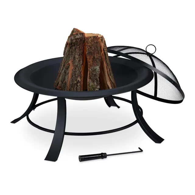 relaxdays-feuerschale-xxl-mit-funkenschutz-und-sch-rhaken-schwarz-d-73-5-cm image 1