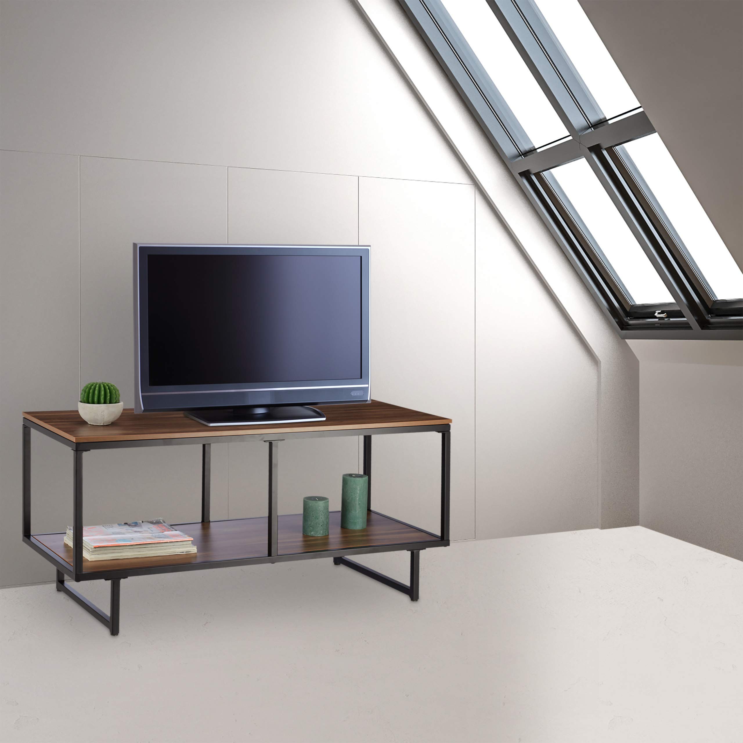 relaxdays-tv-lowboard-melamin-110x45x50-cm-hifi-rack-braun image 2