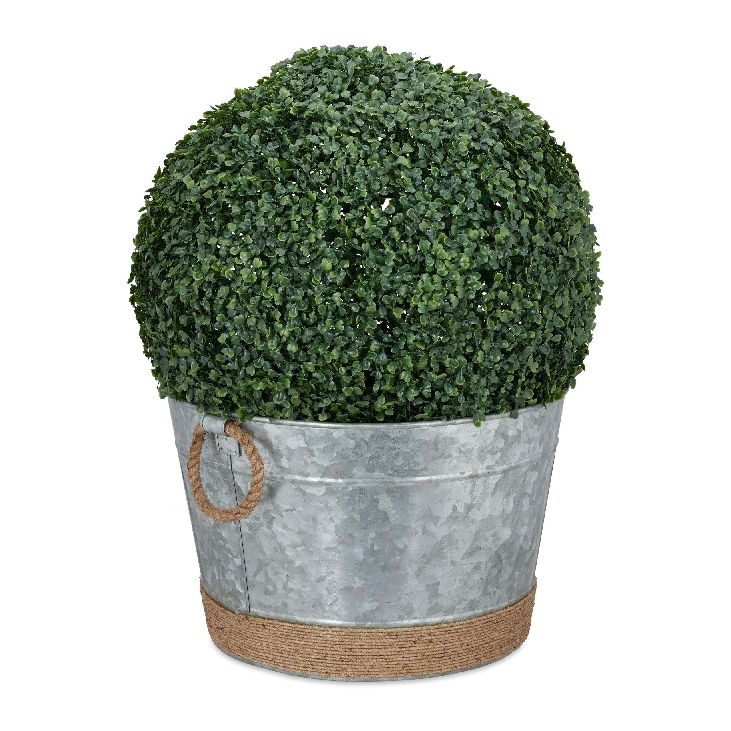 relaxdays-zinkwanne-rund-30-liter-wasserdicht-verzinkt-hxd-26-x-41-5-cm image 1