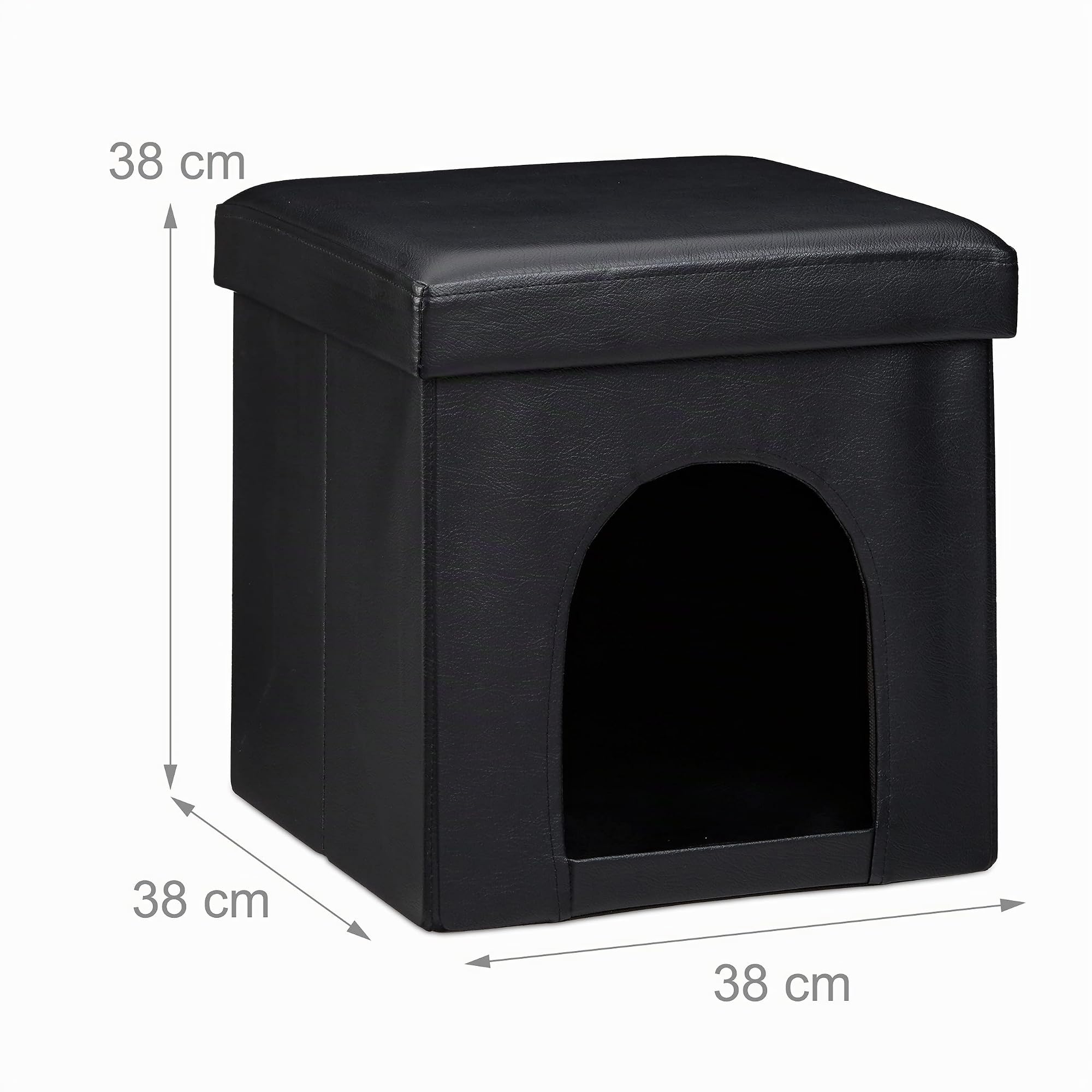 relaxdays-hundebox-sitzhocker-38-x-38-x-38-cm-schwarz-kunstleder image 4