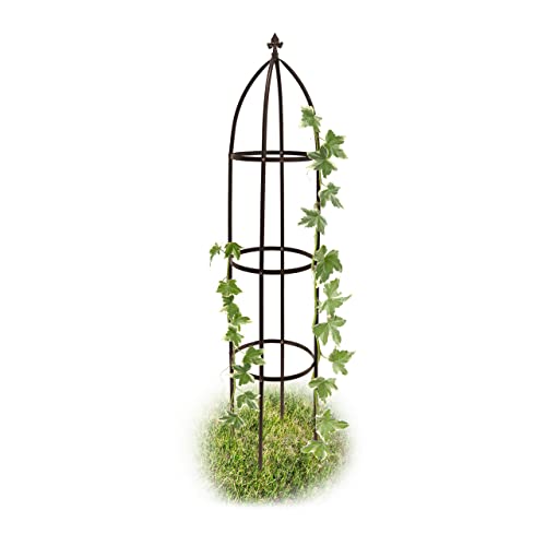 relaxdays-rankhilfe-obelisk-metall-190-cm-braun-ranks-ule-190-x-35-x-35-cm image 8