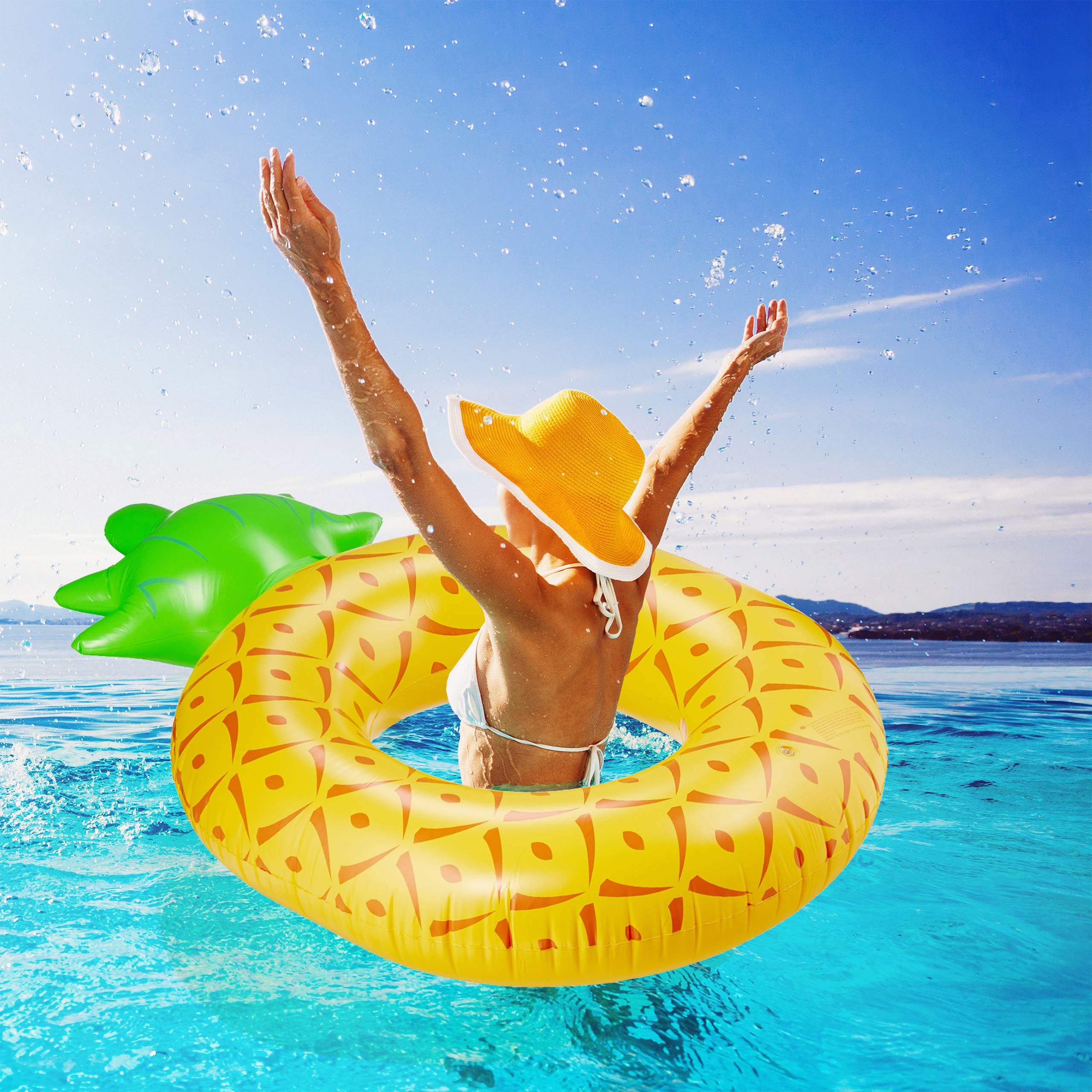 relaxdays-ananas-schwimmring-aufblasbar-166-cm-orange image 2