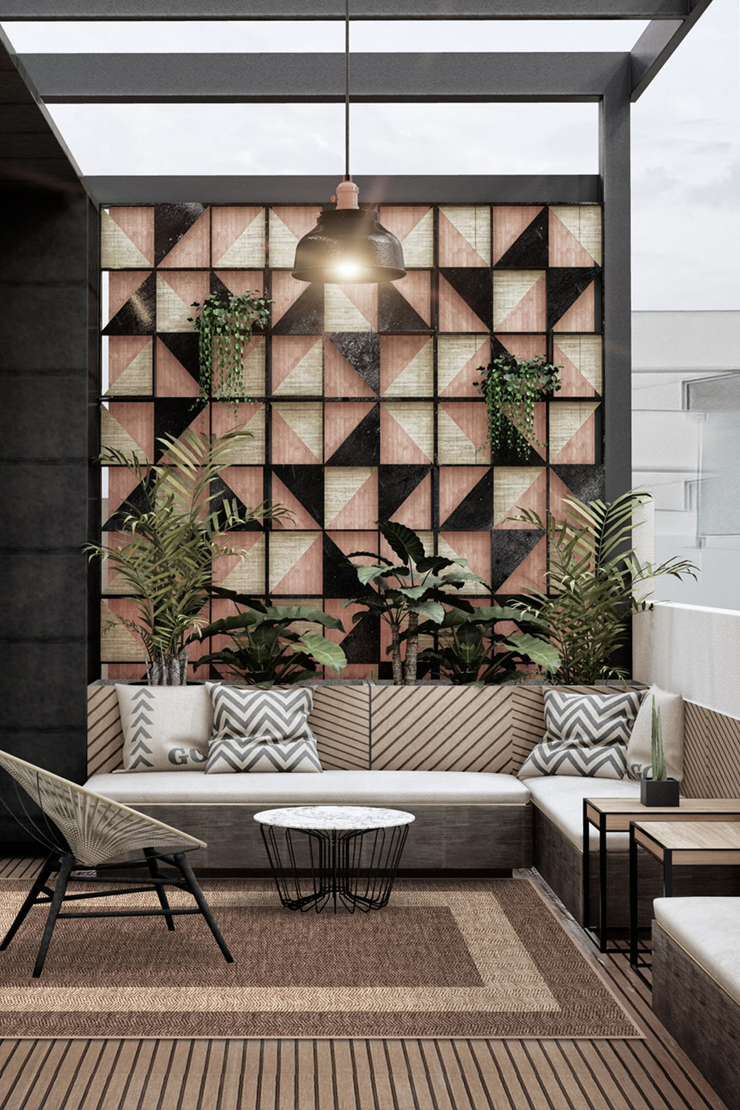 teppana-madison-mokka-jute-haptik-teppich-waschbar-geometrisch image 5