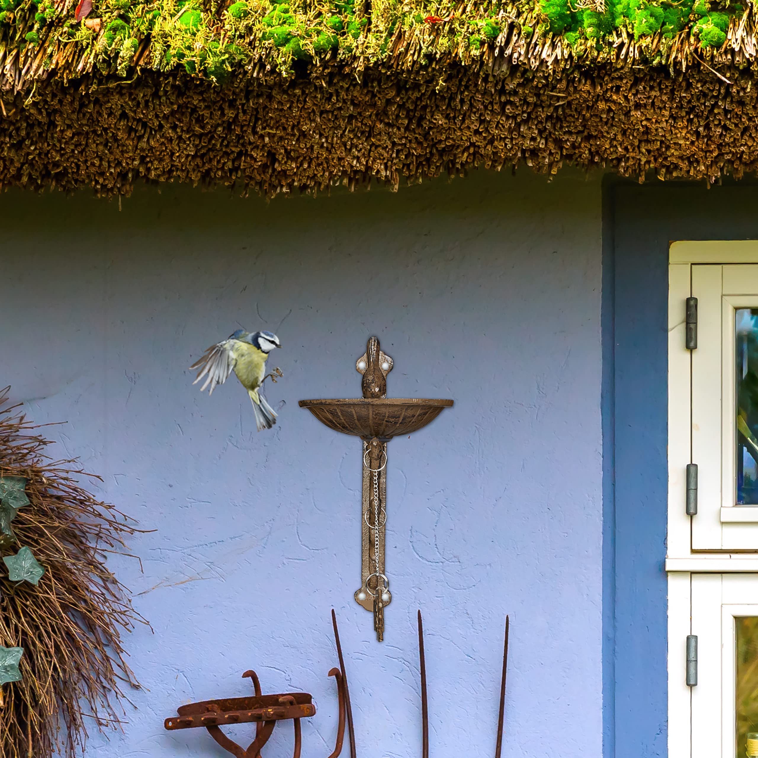 relaxdays-vogeltr-nke-gusseisen-welcome-wandmontage-braun image 2