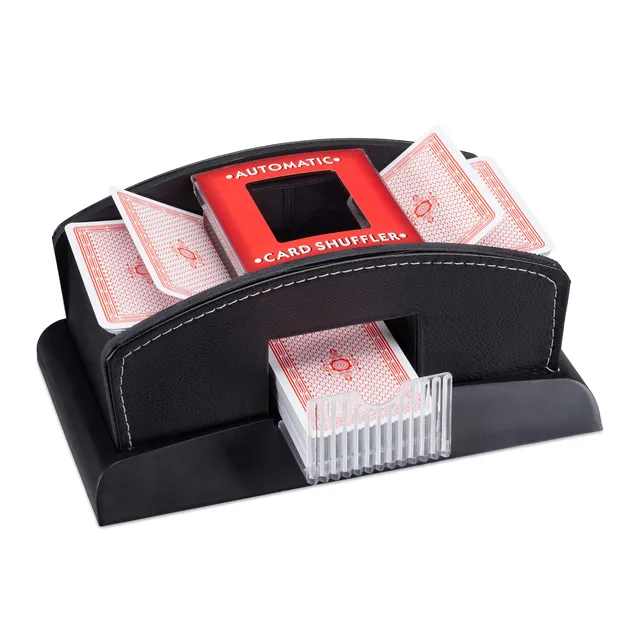 relaxdays-kartenmischer-elektrisch-f-r-2-decks-schwarz image 1