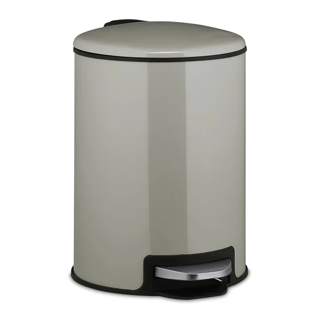 relaxdays-kosmetikeimer-3-liter-treteimer-mit-absenkautomatik-hellgrau image 1