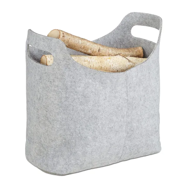 relaxdays-kaminholzkorb-filz-grau-faltbar-39-5-x-40-x-23-cm-20-l image 1