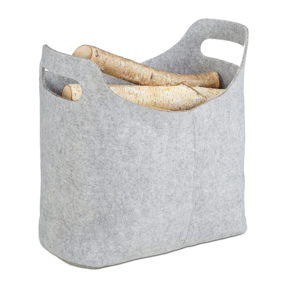 relaxdays-kaminholzkorb-filz-grau-faltbar-39-5-x-40-x-23-cm-20-l image 1