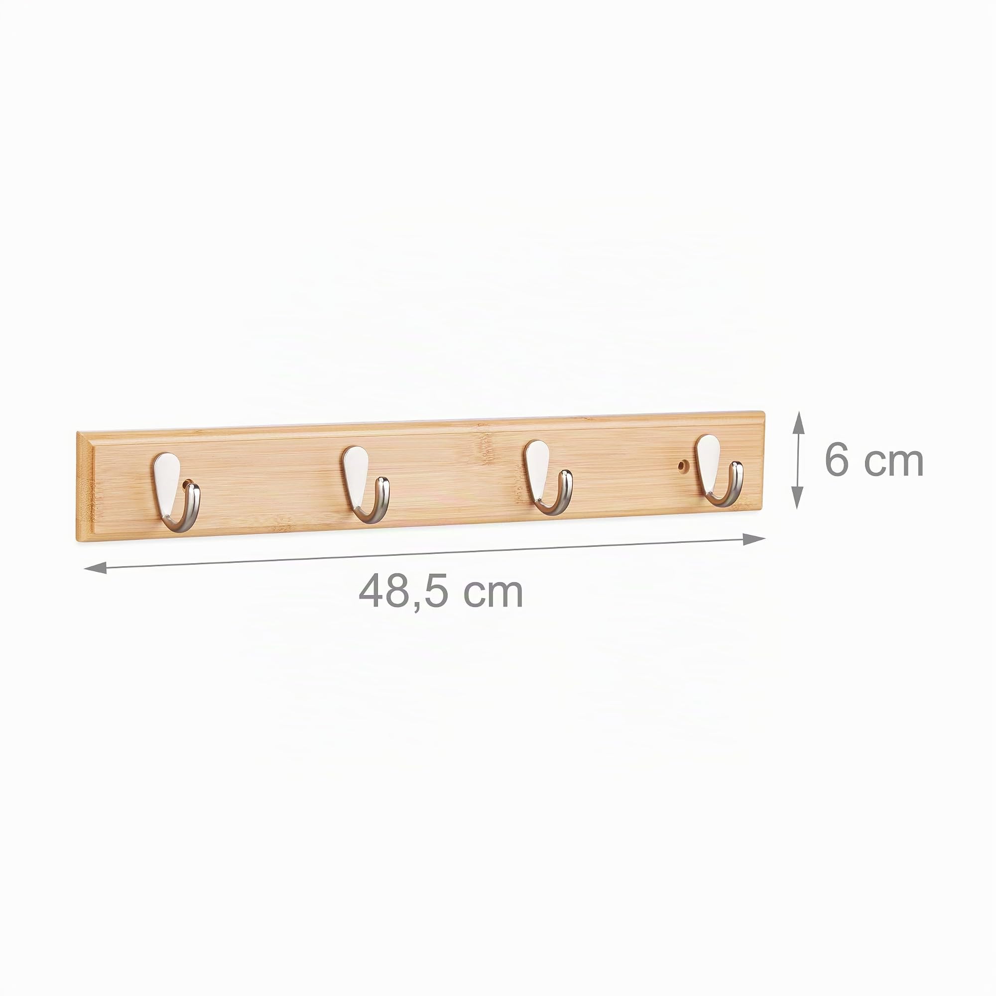 relaxdays-hakenleiste-bambus-48-5-cm-natur-4-metallhaken image 4