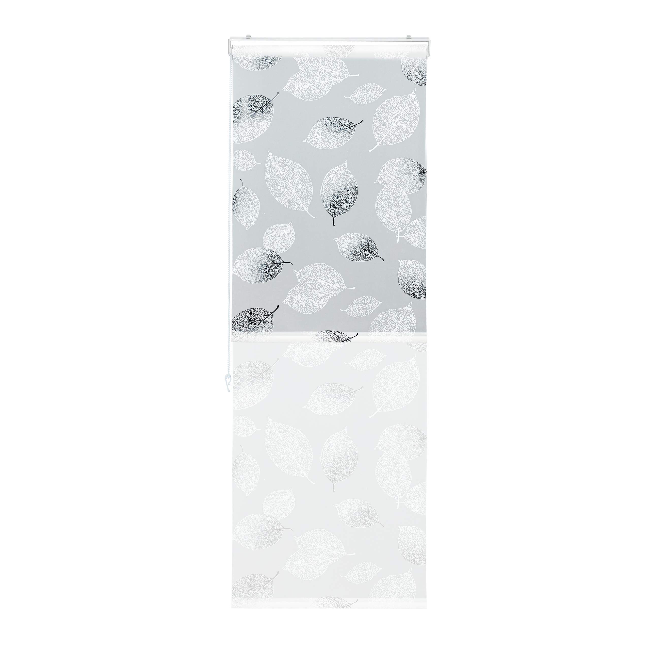 relaxdays-duschrollo-60-x-240-cm-blatt-muster-seilzug-schwarz-wei image 6