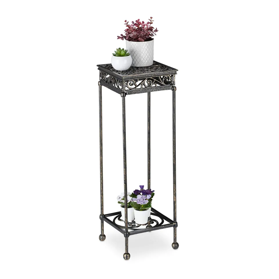 relaxdays-blumenhocker-gusseisen-eckig-73x24x24-cm-bronze image 1
