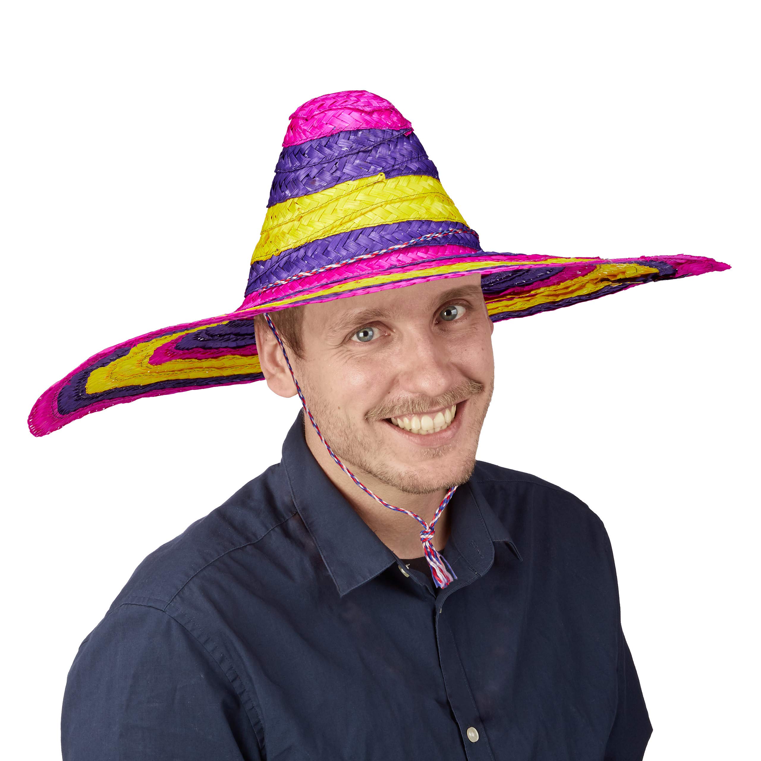 relaxdays-sombrero-hut-xxl-partyhut-55-cm-mexiko-kost-mhut-mit-kordel-bunt image 1