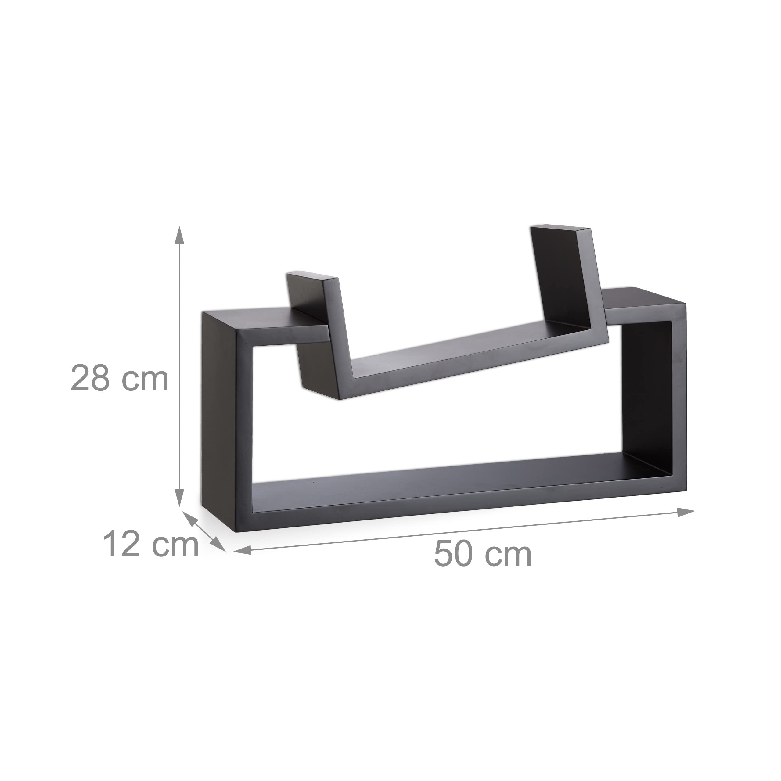 relaxdays-wandregal-2er-set-u-form-schwarz-50-cm-wandboard-holz image 3