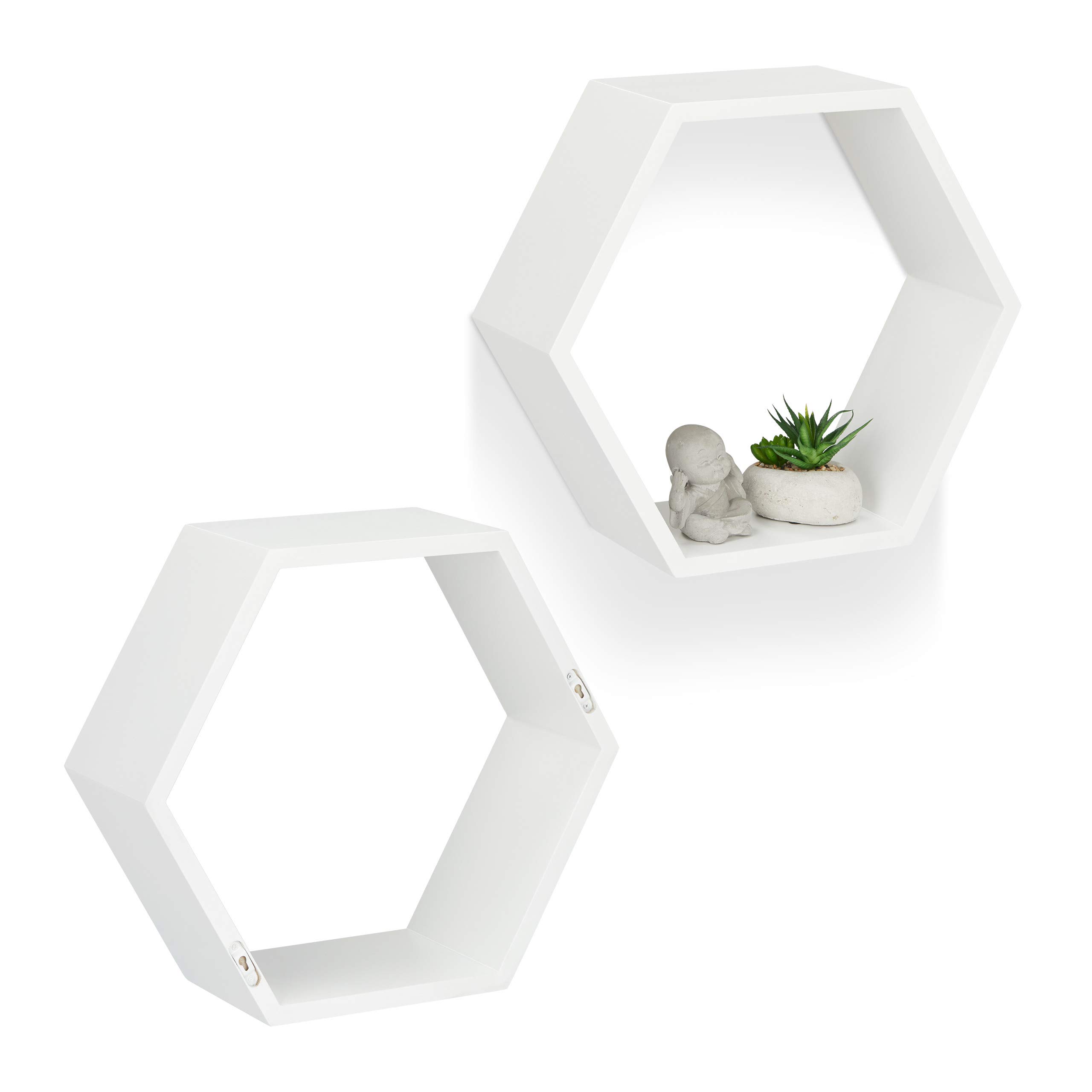 relaxdays-wandregal-sechseckig-waben-3er-set-mdf-wei image 6