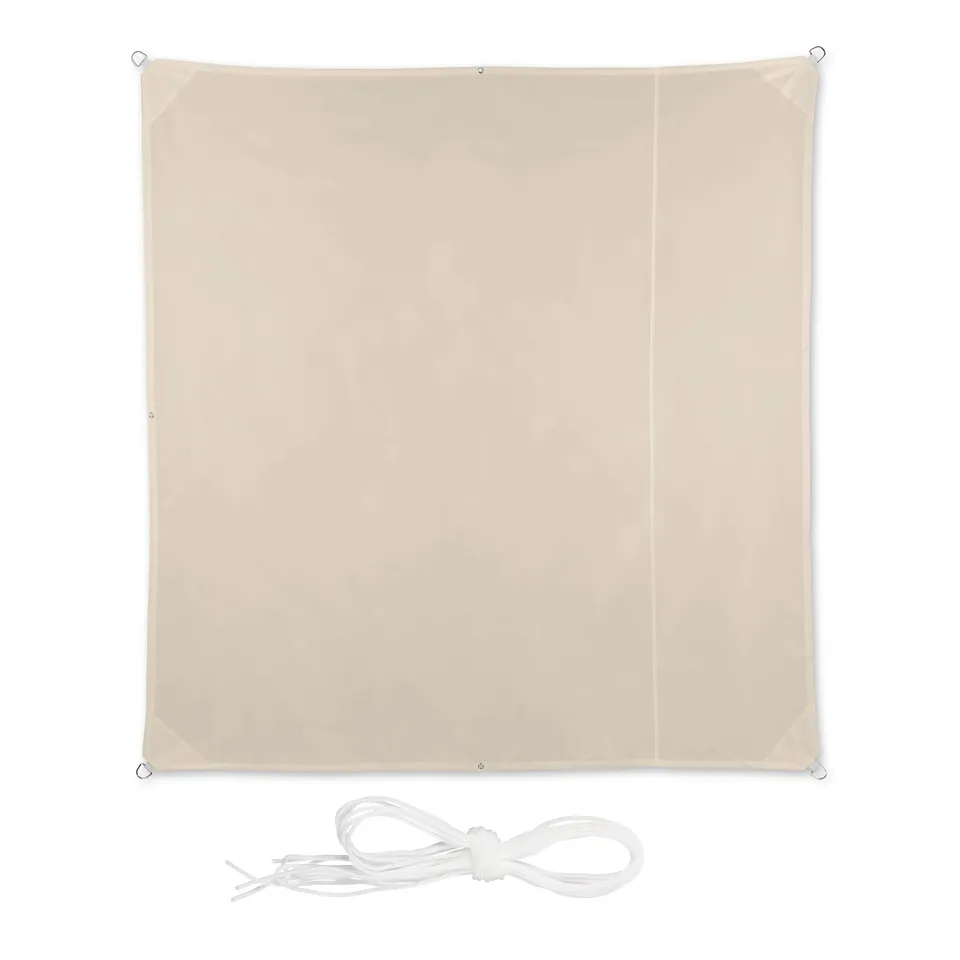 relaxdays-sonnensegel-quadratisch-2x2m-beige-wasserabweisend-mit-uv-schutz image 1