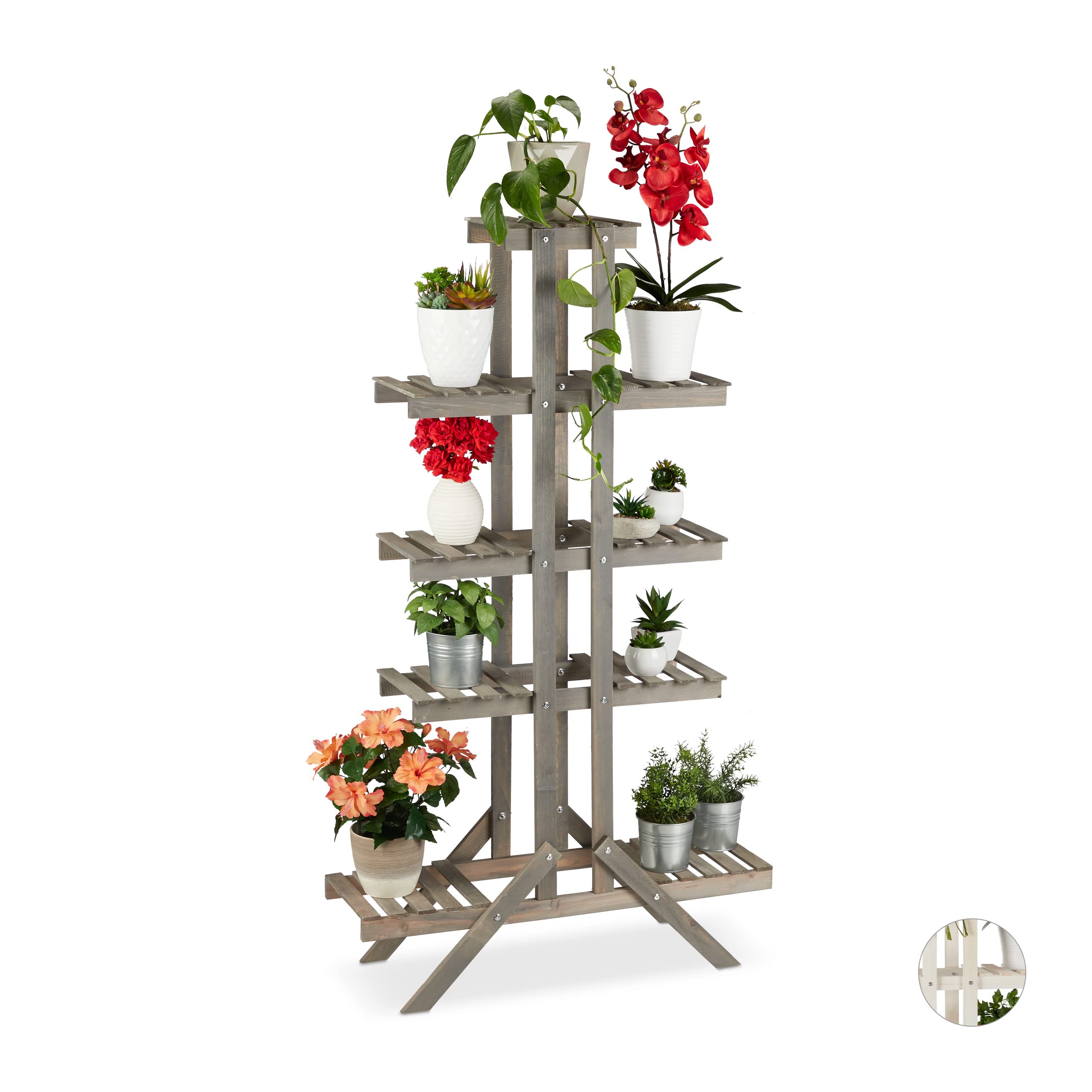 relaxdays-blumentreppe-holz-5-stufen-142x83x25-cm-grau image 1