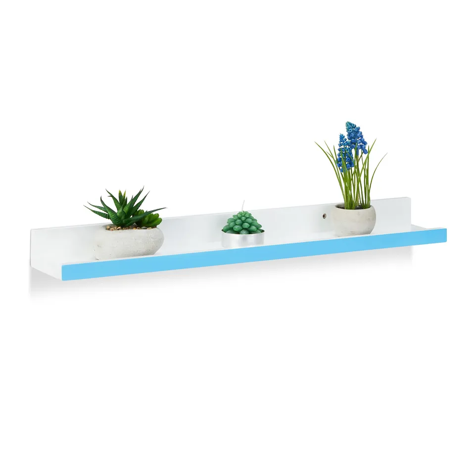 relaxdays-schweberegal-schmal-wandboard-mdf-wei-blau-60-x-10-x-5-cm image 1