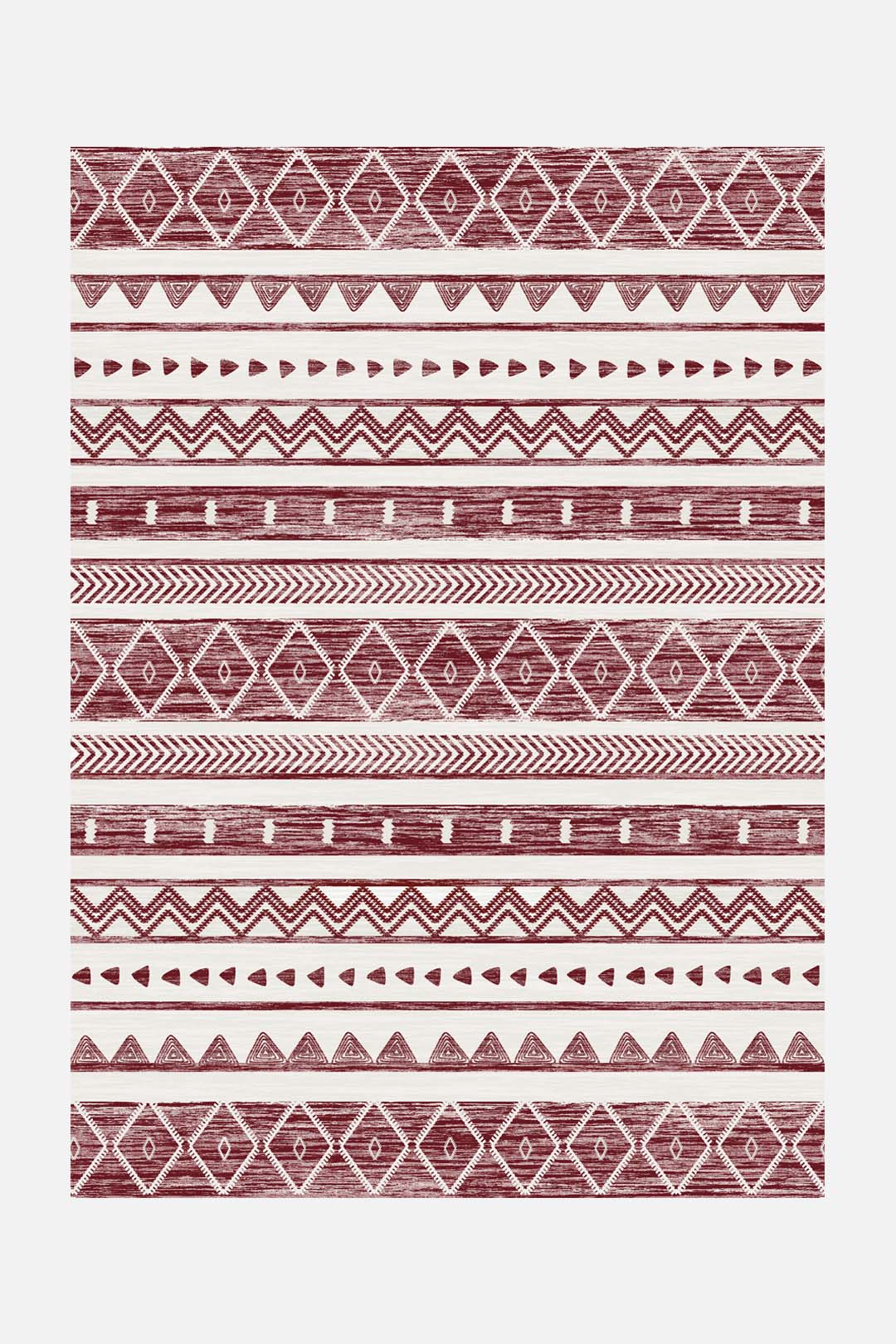 teppana-ikat-maroon-teppich-waschbarer-indoor-teppich image 1