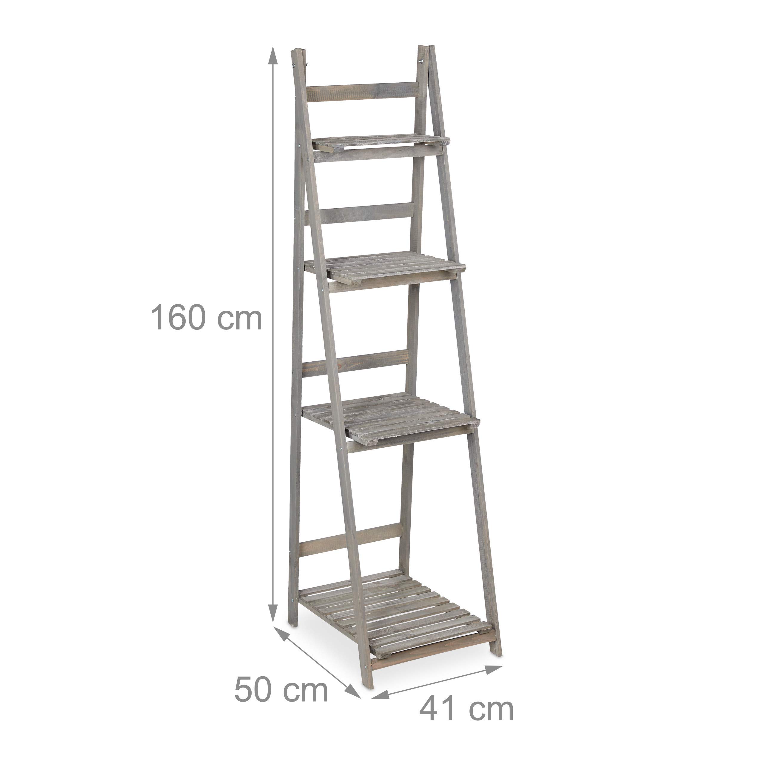 relaxdays-blumentreppe-holz-grau-4-stufig-klappbar-160-cm image 5
