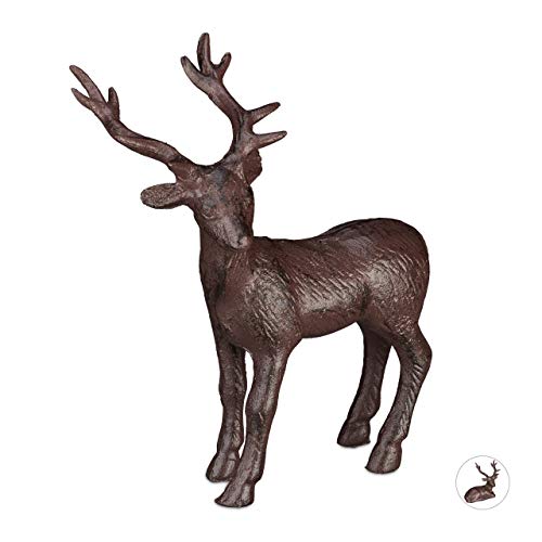 relaxdays-hirsch-figur-gusseisen-garten-deko-stehend-braun-22-cm image 8