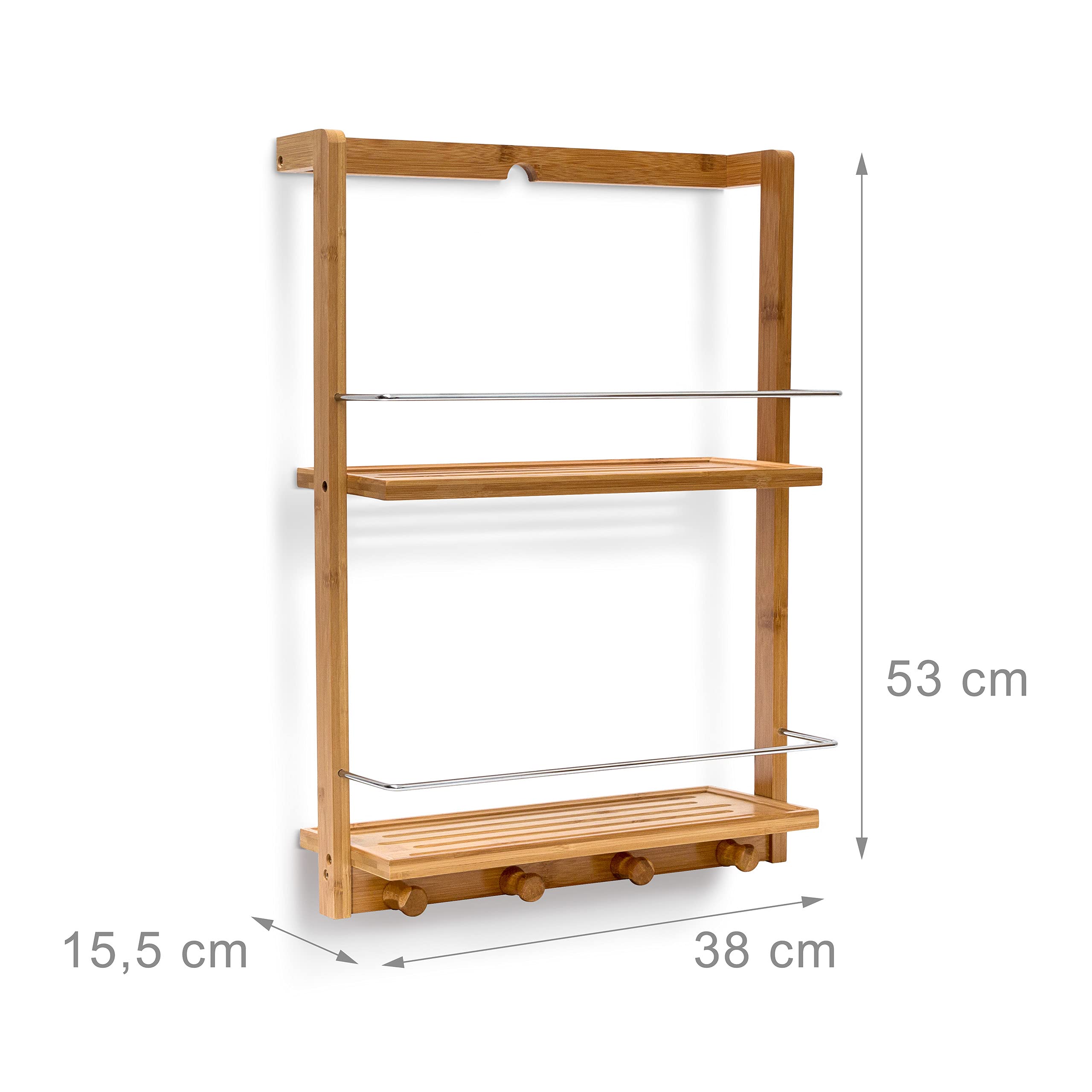 relaxdays-duschregal-bambus-h-ngeregal-53-x-38-x-15-5-cm-mit-2-b-den-und-4-haken image 3
