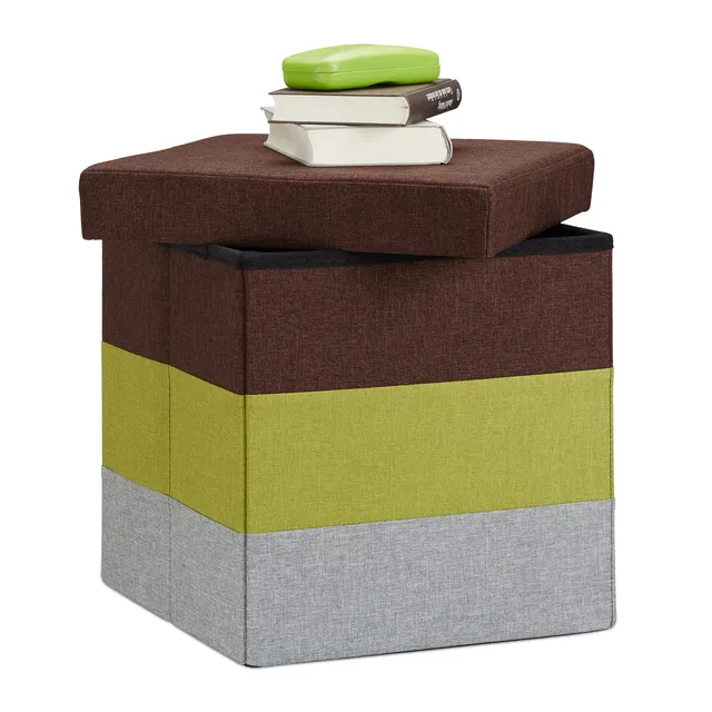 relaxdays-polsterhocker-mit-stauraum-38-cm-faltbar-farbmix-gestreift image 1