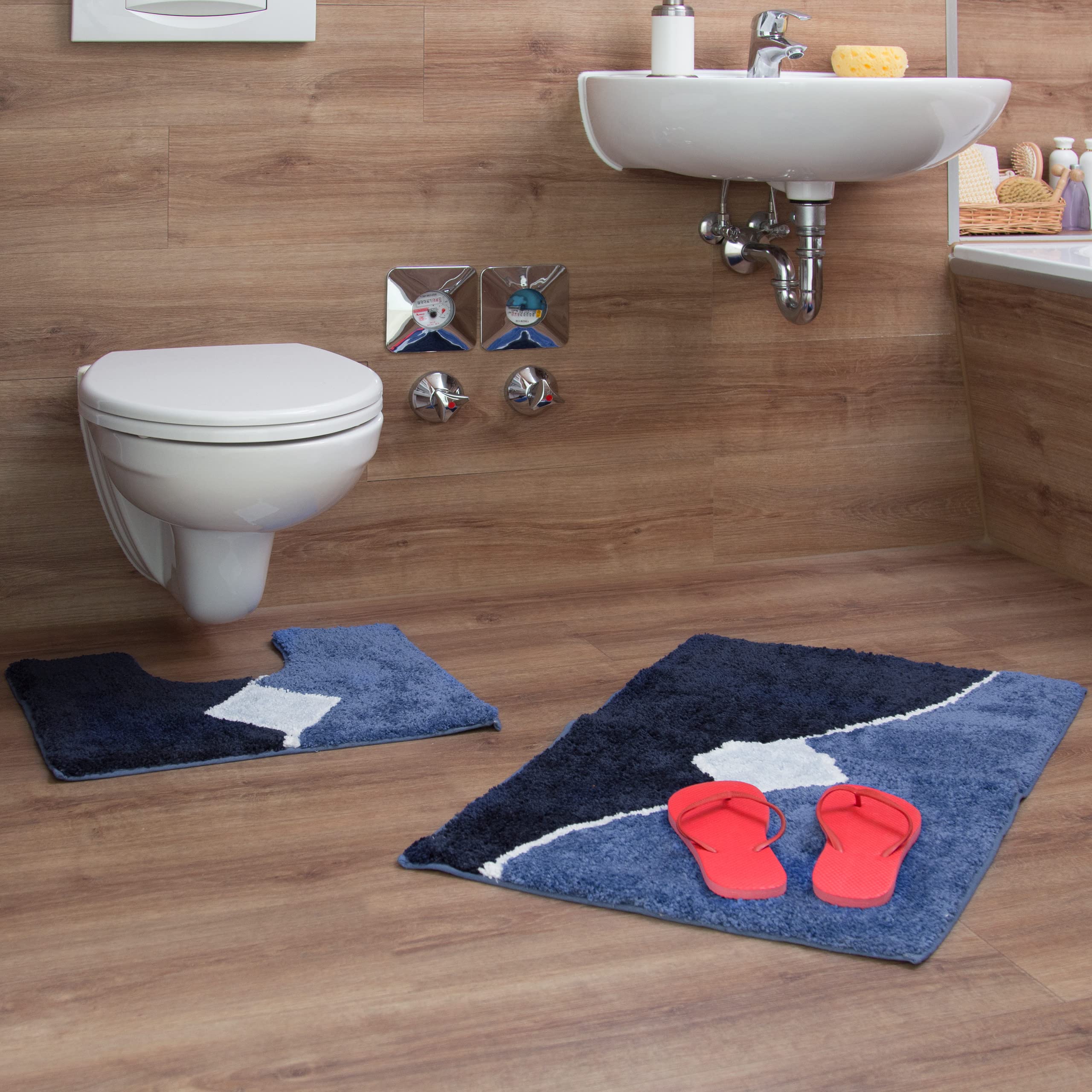 relaxdays-badgarnitur-2-teilig-blau-waschbar-80x50-cm image 2