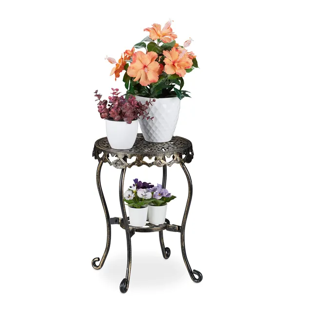 relaxdays-blumenhocker-gusseisen-rund-antik-bronze-41-x-36-5-cm image 1