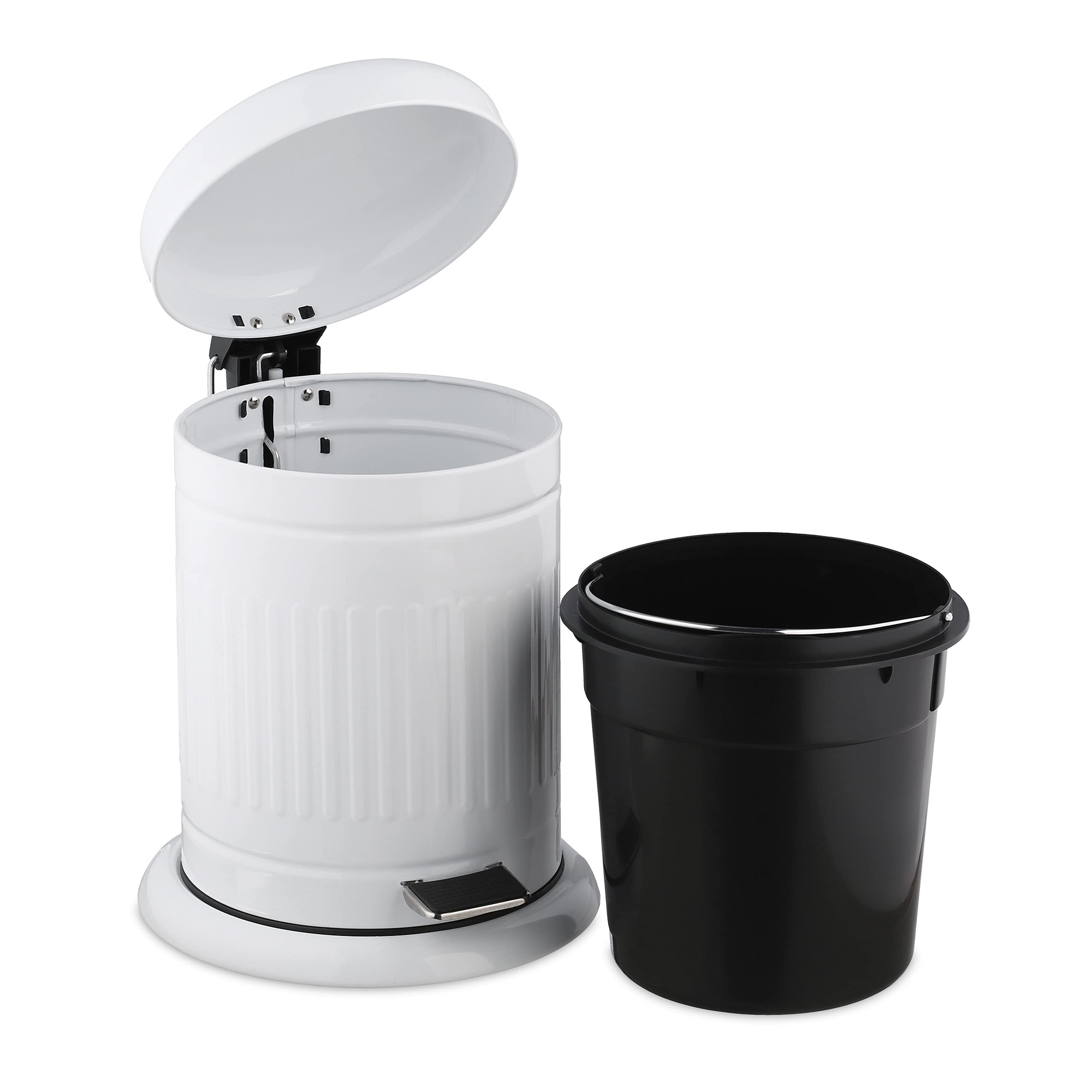 relaxdays-treteimer-3-liter-bad-kosmetikeimer-metall-mit-absenkautomatik-wei image 6