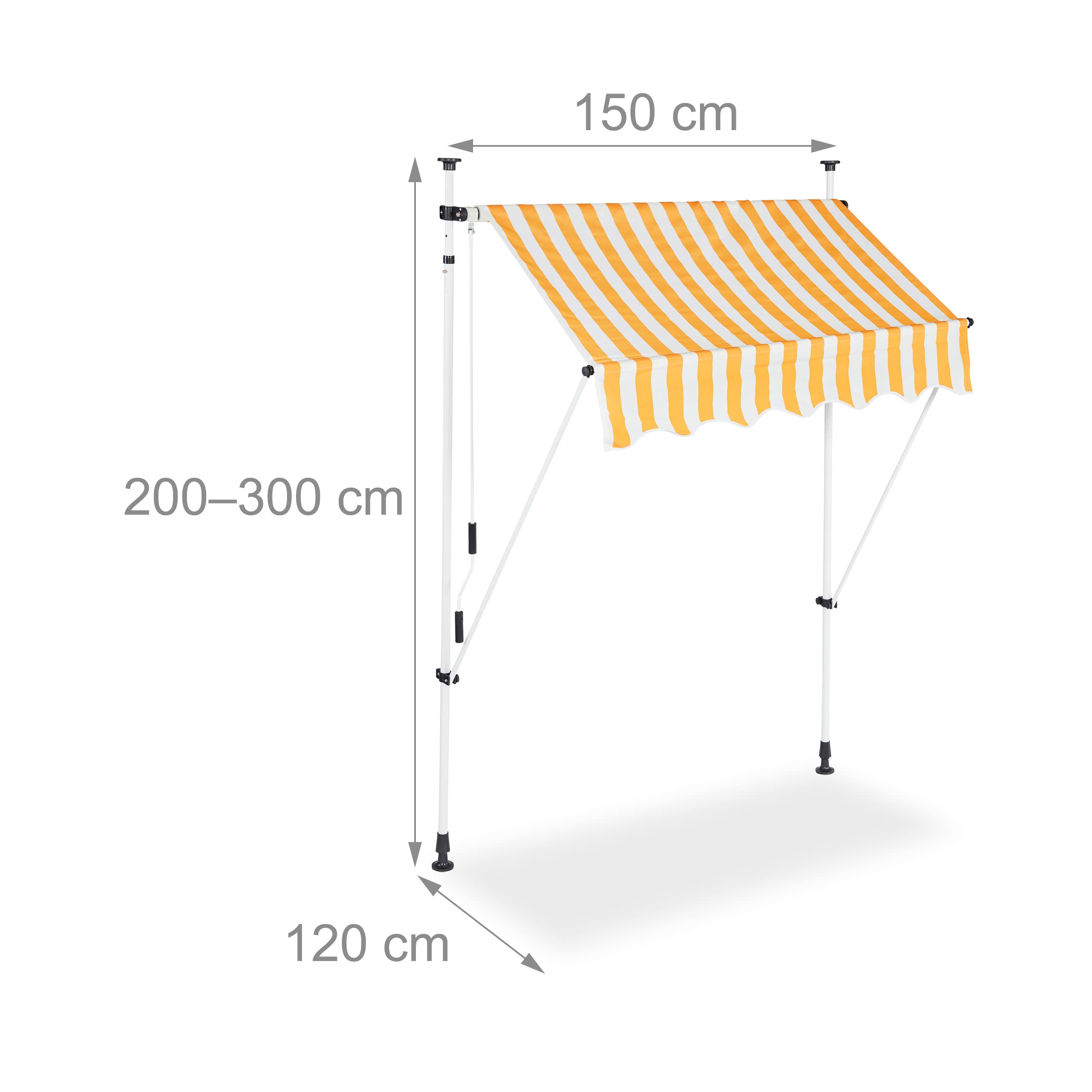 relaxdays-klemmmarkise-150-cm-gestreift-balkon-sonnenschutz-ohne-bohren image 4