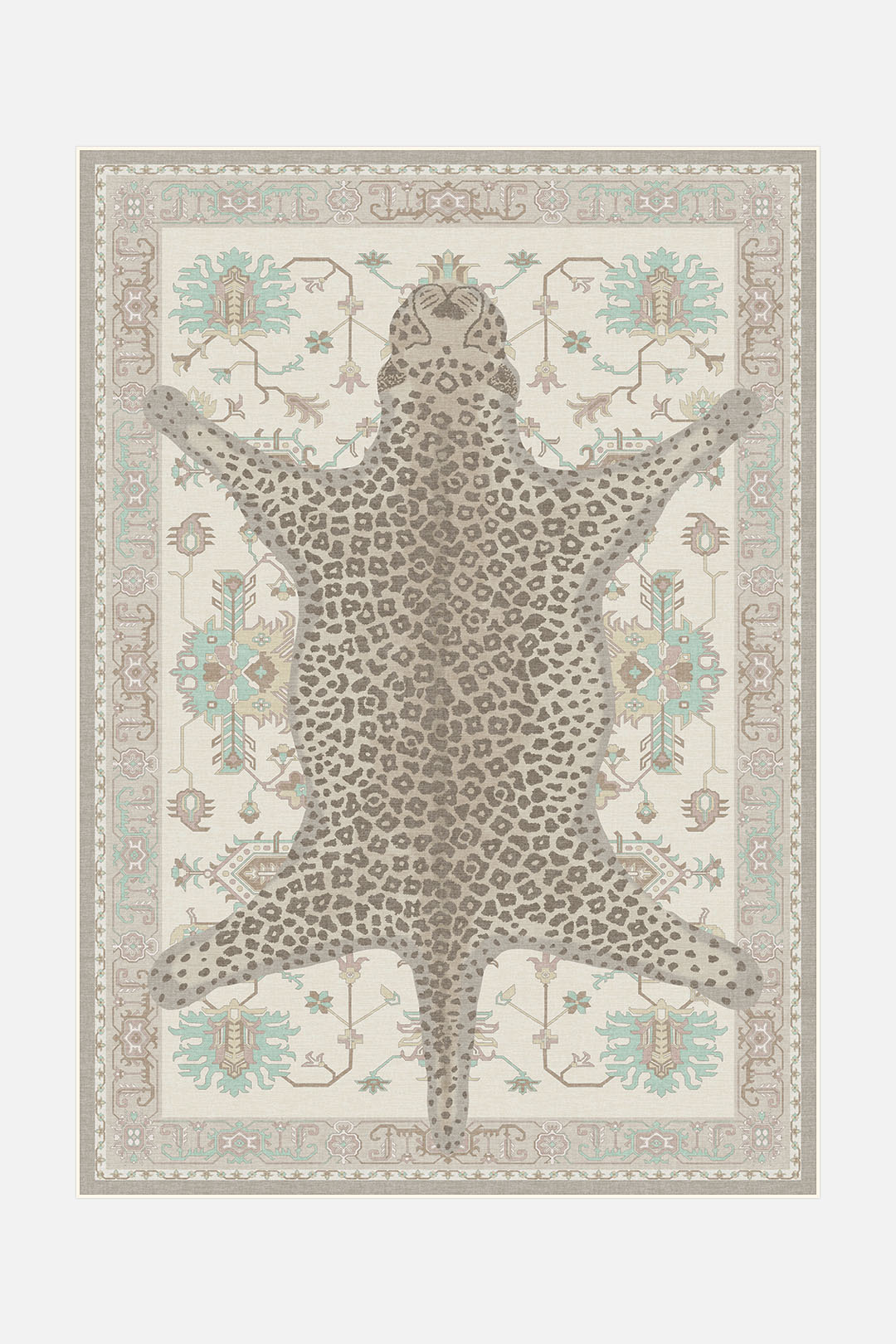 teppana-leopard-beige-teppich-waschbarer-indoor-teppich image 1