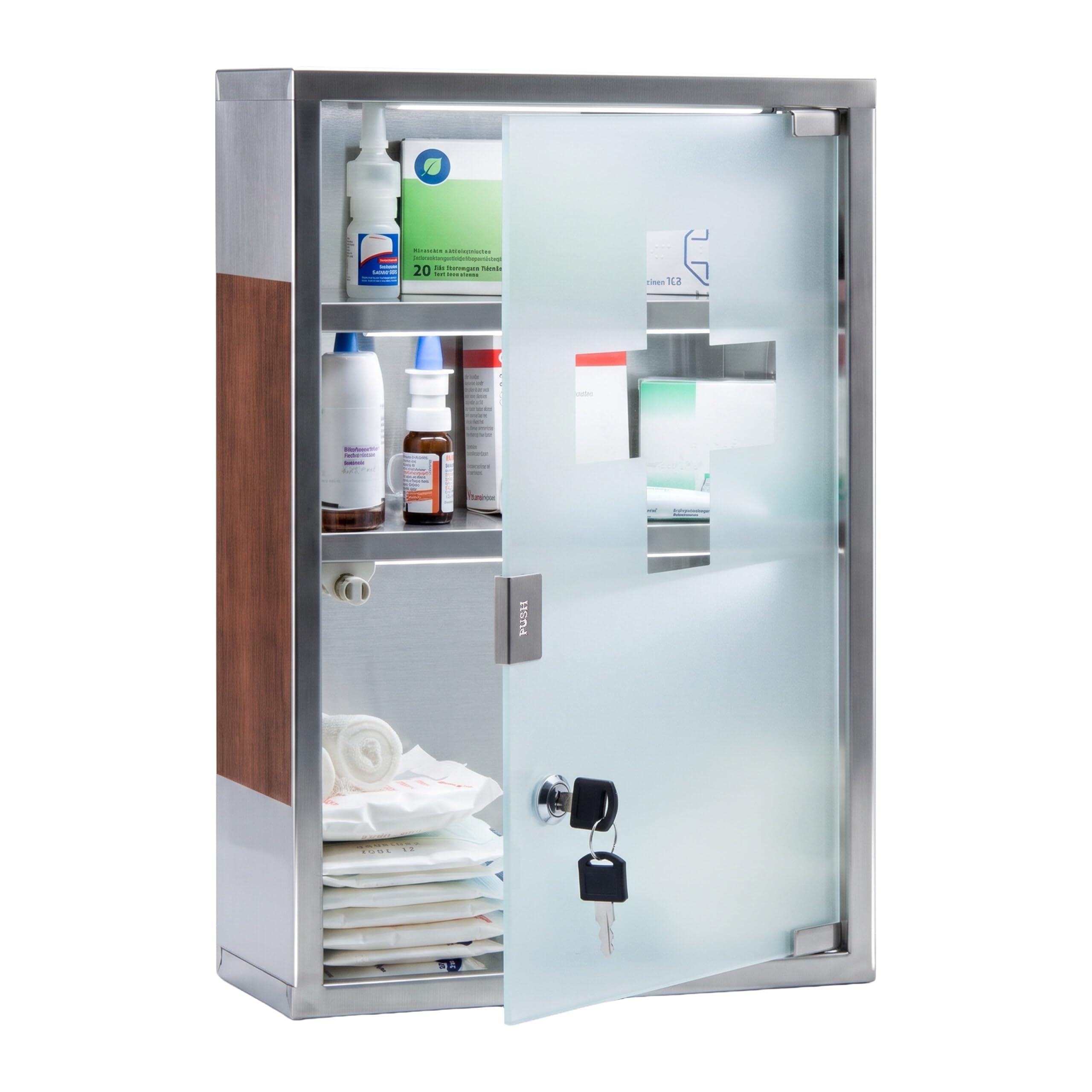 relaxdays-medizinschrank-emergency-xl-edelstahl-abschlie-bar-45-x-30-x-12-cm-3-f image 1