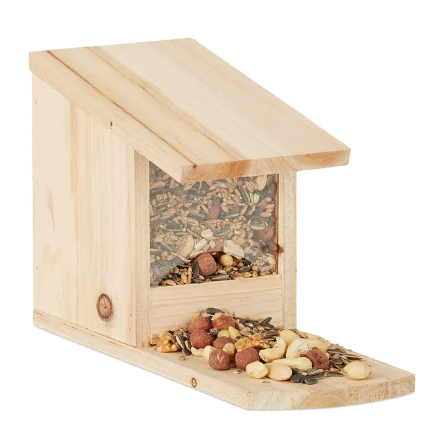 relaxdays-eichh-rnchen-futterhaus-zum-stellen-tannenholz-natur-17-5-x-12-x-25-cm image 1