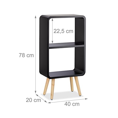 relaxdays-standregal-2-f-cher-schmal-78x40x20-cm-schwarz-mit-holzbeinen image 8
