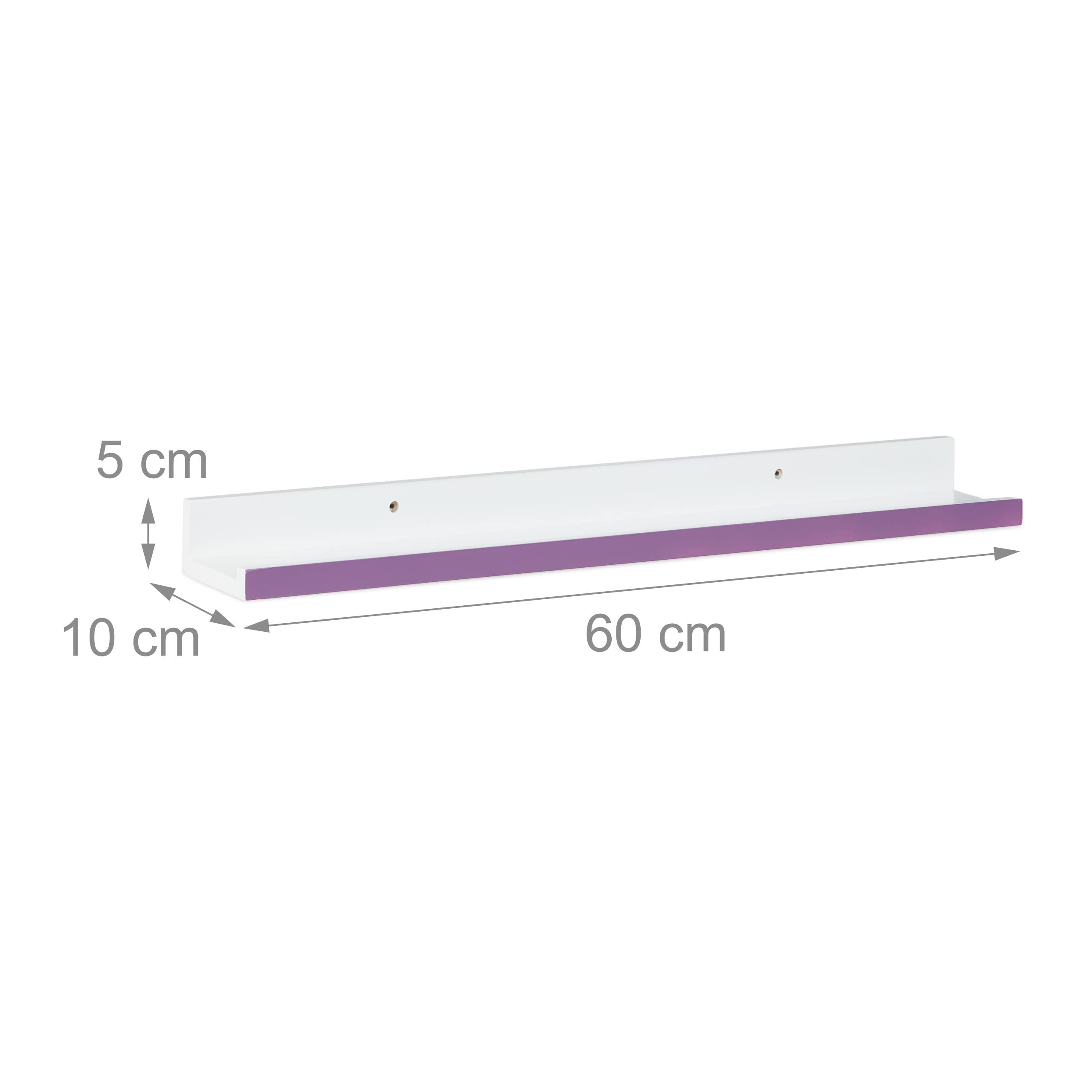relaxdays-schweberegal-schmal-wei-violett-60x10-cm image 6