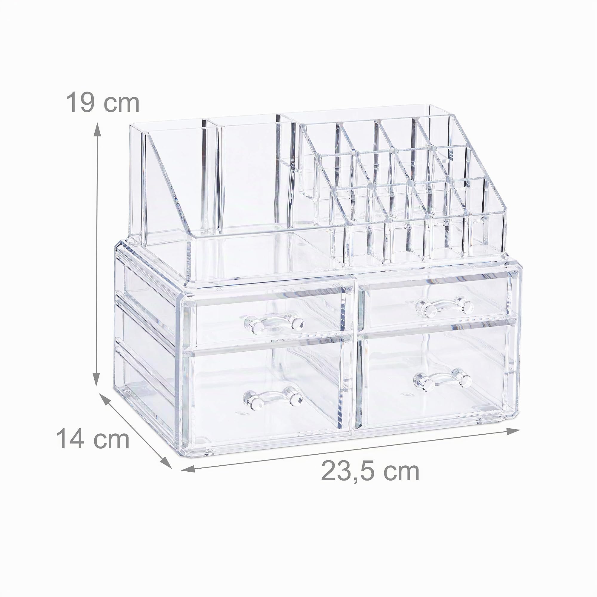relaxdays-make-up-organizer-kosmetikregal-acryl-transparent-mit-4-schubladen image 4