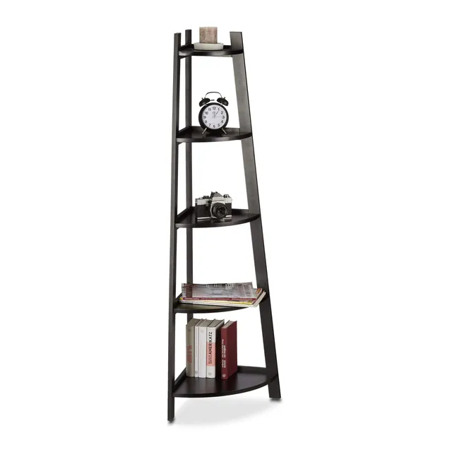 relaxdays-eckregal-rund-5-f-cher-standregal-144-x-53-x-37-cm-schwarz image 1